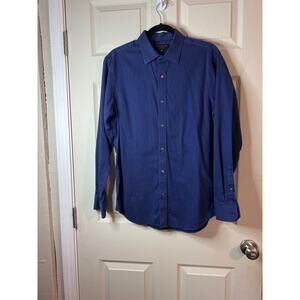 Banana Republic Shirt Adult 15.5 Medium Navy Slim Fit Button Up Mens